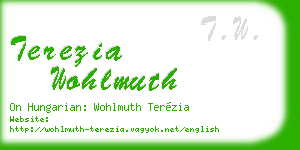 terezia wohlmuth business card