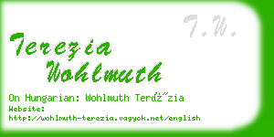 terezia wohlmuth business card